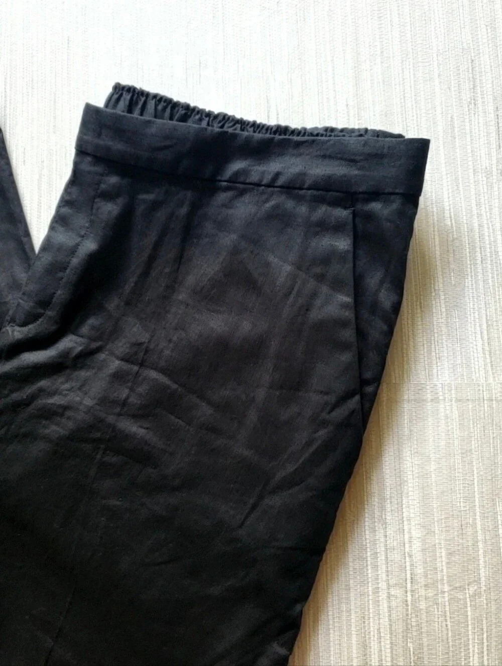 Banana Republic Hayden Wide Leg Linen Blend Pull On Pants Black XXL NWT $100